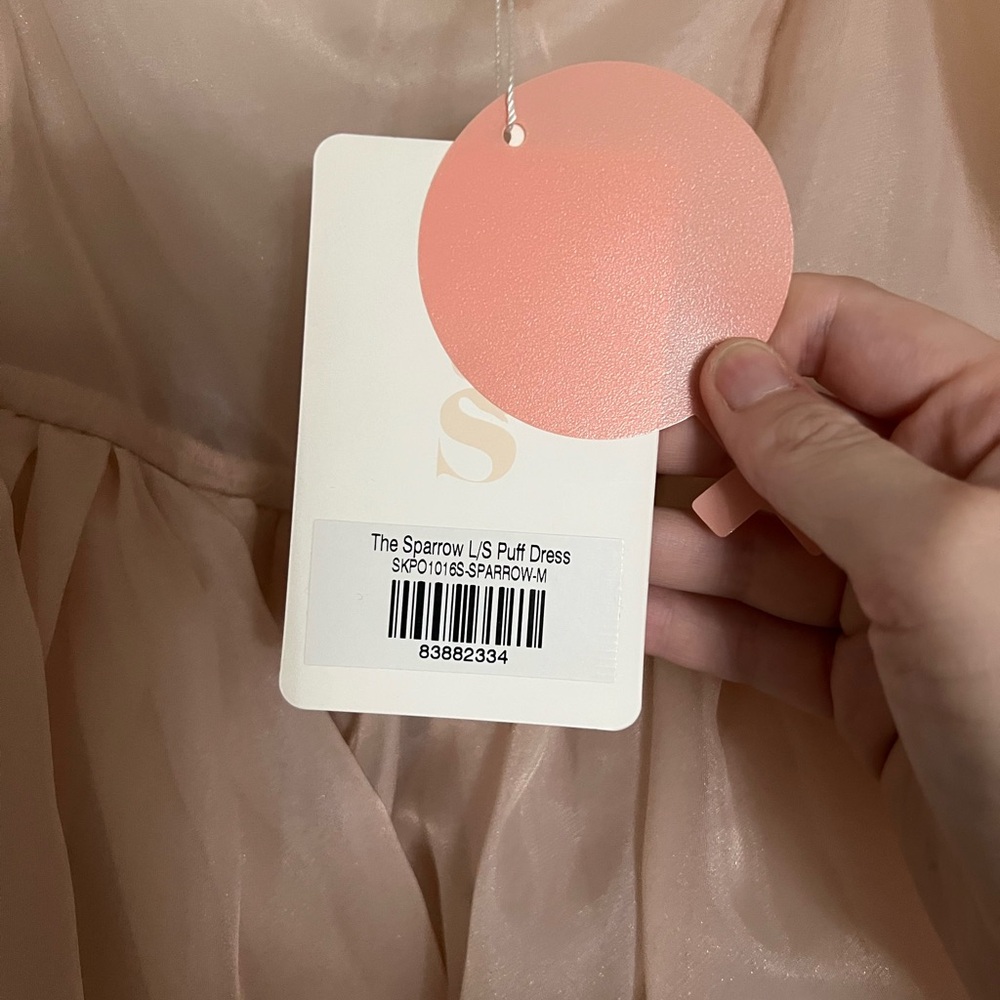 Selkie | Lt Pink Sparrow L/S Puff Dress Size Med - Picture 7 of 7